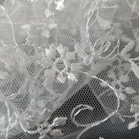 SWATCHES White Fancy Embroidery Mesh Lace