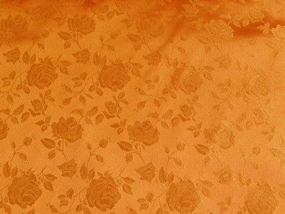 Floral Satin Brocade Orange