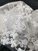 SWATCHES White Fancy Embroidery Mesh Lace
