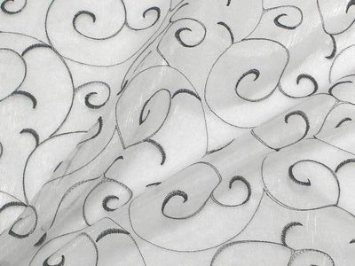 Embroidered Organza BLACK/WHITE