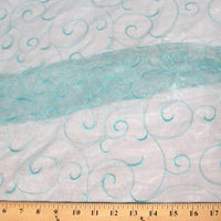 Embroidered Organza AQUA
