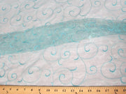 Embroidered Organza AQUA
