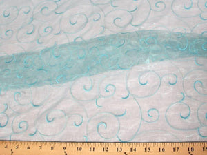 Embroidered Organza AQUA