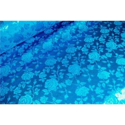 Floral Satin Brocade Turquoise