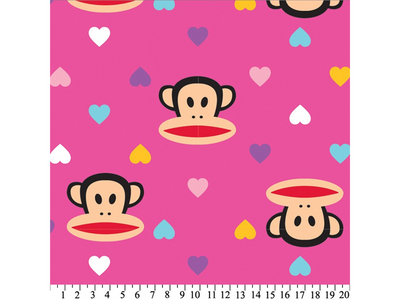 Premium Anti-Pill Paul Frank Julius Hearts Hot Pink Fleece 635