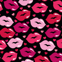 Premium Anti-Pill Love & Kisses Black Fleece 721