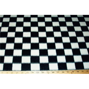 Checkered Fleece Black White