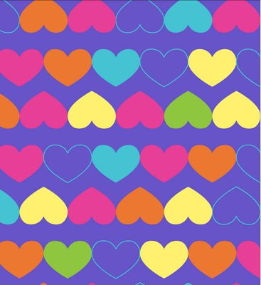 Premium Anti-Pill Rainbow Hearts Fleece 761