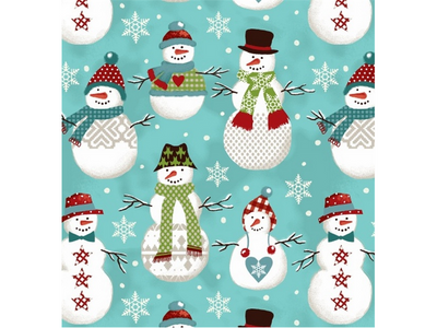Premium Anti-Pill Folk Snowmen Fleece 781