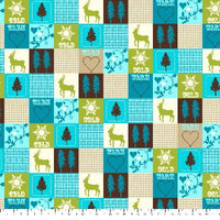 Premium Anti-Pill Winter Patchwork Teal Green Fleece 84