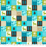 Premium Anti-Pill Winter Patchwork Teal Green Fleece 84
