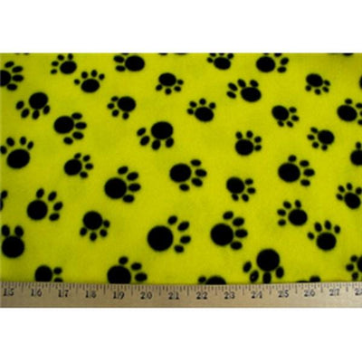 Paw Prints Yellow Fleece