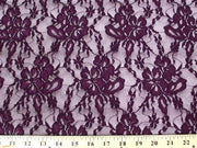 Flower Stretch Lace PLUM SL-15 LAST PIECE MEASURES 32 INCHES