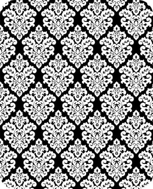 Victorian Damask WHITE BLACK SP-23