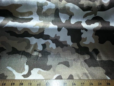 Camouflage Charmeuse Satin OLIVE