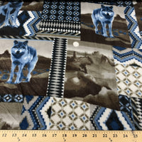 Anti Pill Southwest Wolves Fleece A14