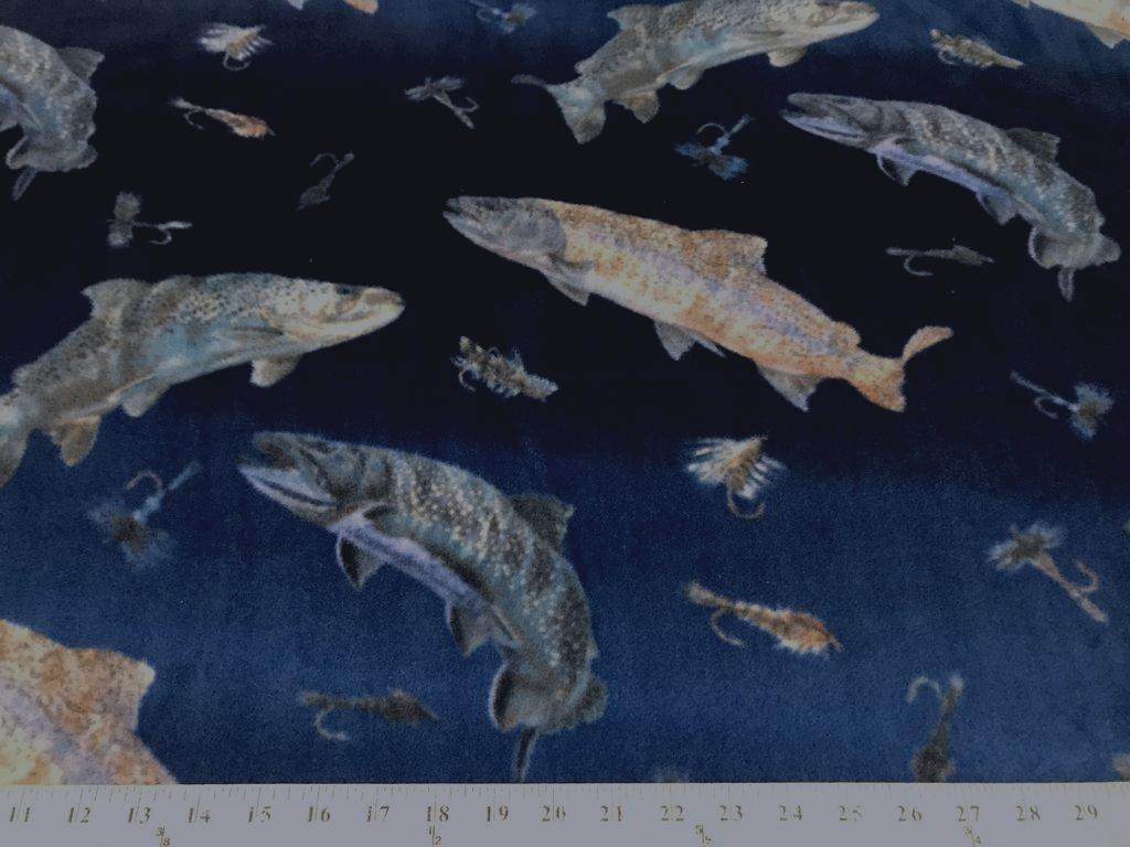 Premium Anti-Pill Swimming Fish Fleece A77