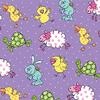 Premium Anti-Pill Farm Animals Purple Fleece B41