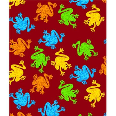 Premium Anti-Pill Frogs Red Fleece B549