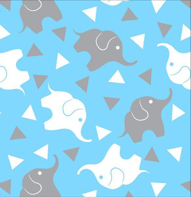 Premium Anti-Pill Elephant Confetti Blue Grey Fleece B968