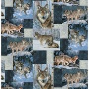 Premium Anti-Pill Wolf Patchwork Fleece B984