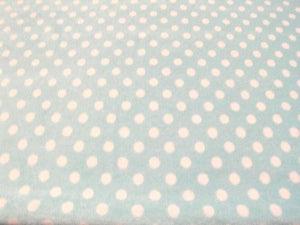 Polka Dot Cuddle Fur BABY BLUE "LAST PIECE MEASURES 33 INCHES"