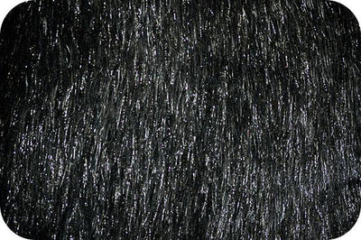 Long Pile METALLIC SHAGGY fur BLACK 