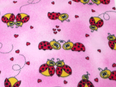 Premium Anti-Pill Lady Bugs Pink Fleece C157
