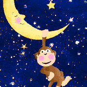 Premium Anti-Pill Monkey Moon Navy Fleece C184