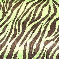 Zebra Charmeuse Satin LIME/BROWN