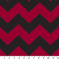 Premium Anti-Pill Chevron Stripes Red Black Fleece 410