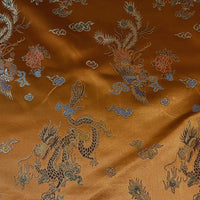 Chinese Satin Dragon/Phoenix Brocade  Dark Orange
