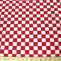 Checkered Dull Satin SMALL RED WHITE