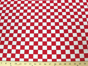 Checkered Dull Satin SMALL RED WHITE