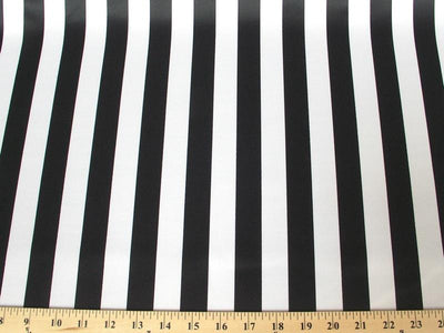 Striped Dull Lamour Satin 1 INCH BLACK