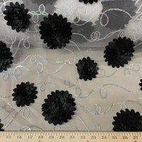 SWATCHES White Fancy Embroidery Mesh Lace