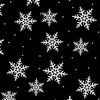 Anti-Pill Snowflakes Allover Black Fleece 158