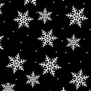 Anti-Pill Snowflakes Allover Black Fleece 158