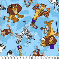 Premium Anti-Pill Madagascar Performing Boys Blue Fleece 606