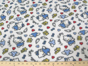 Anti-Pill Hello Kitty Angel Teddy Blue Fleece A76