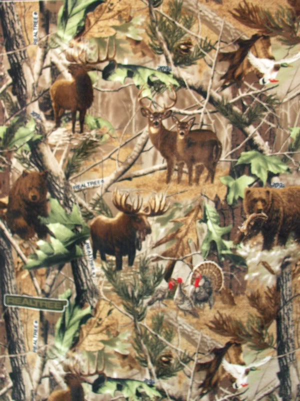 Premium Anti-Pill Real Tree Hidden Animals All Over Fleece B687 "LAST PIECE MEASURES 1 YARD 33 INCHES"