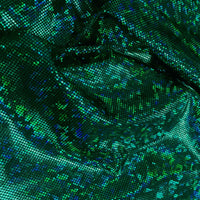 Metallic Hologram Foil Spandex GREEN/BLACK