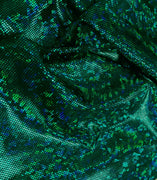 Metallic Hologram Foil Spandex GREEN/BLACK
