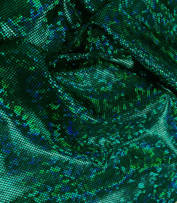 Metallic Hologram Foil Spandex GREEN/BLACK