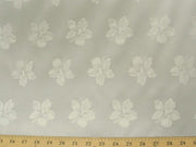 Floral Satin Brocade Off-White Hibiscus