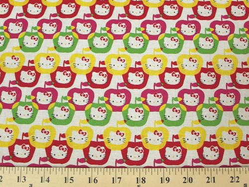 Hello Kitty Apples White Bright Cotton HK-1