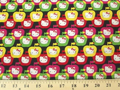 Hello Kitty Apples Black Bright Cotton HK-2