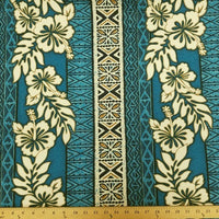 SWATCHES Blue/Green 100% Cotton Hawaiian Prints
