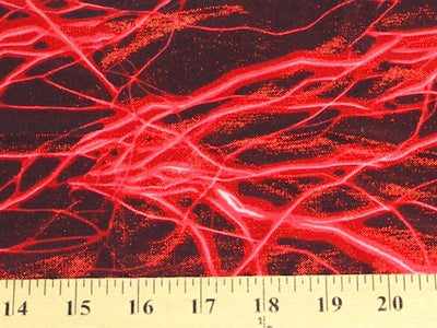 Lightning Foil Spandex RED BLACK