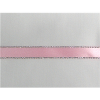3/8" Silver Metallic Edge Satin Ribbon